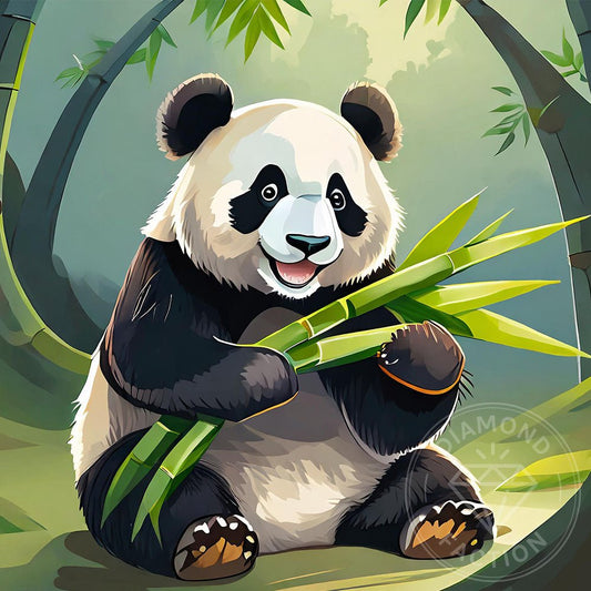 Broderie Diamant - Panda avec du Bambou - Diamond Faction