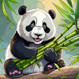 Broderie Diamant - Panda mignon avec du bambou - Diamond Faction