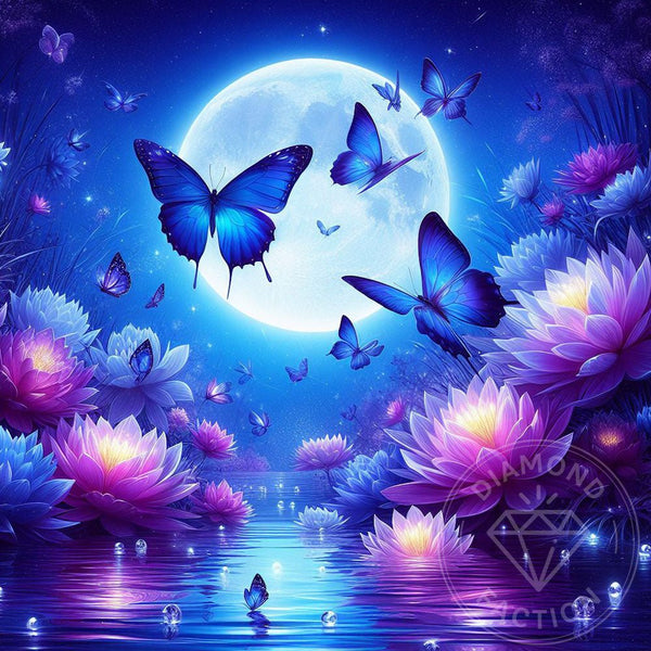 Diamond Painting – Métamorphose Lumineuse du Papillon - 80x80 cm