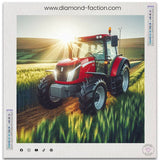 Broderie Diamant - Tracteur Rouge - Diamond Faction