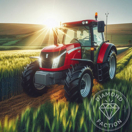 Broderie Diamant - Tracteur Rouge - Diamond Faction