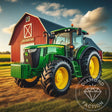 Broderie Diamant - Tracteur Vert - Diamond Faction